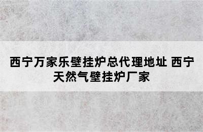 西宁万家乐壁挂炉总代理地址 西宁天然气壁挂炉厂家